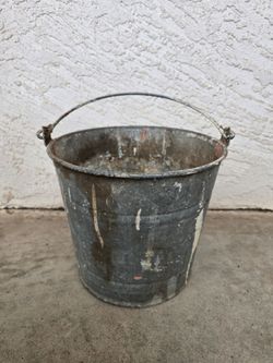 Vintage Metal Milking Farm Bucket