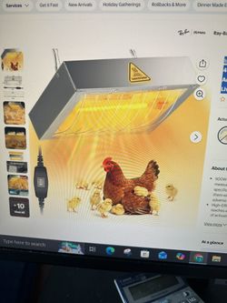 Chicken Coop Heater Broiler Heat Lamp New  Set Of 2 