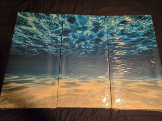 3 Panel Canvas Art Set Underwater Ocean Scene