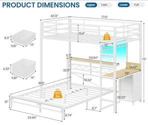 Bunk bed with 2 mattresses