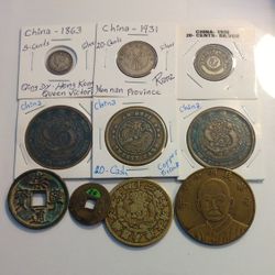 LOT OF (10) CHINESE COINS