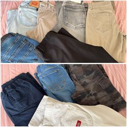 12pc New Mint Teen Boy Young Men’s Jean Lot Size 29-30 Brands LUCKY DICKIES LEVIS VOLCOM