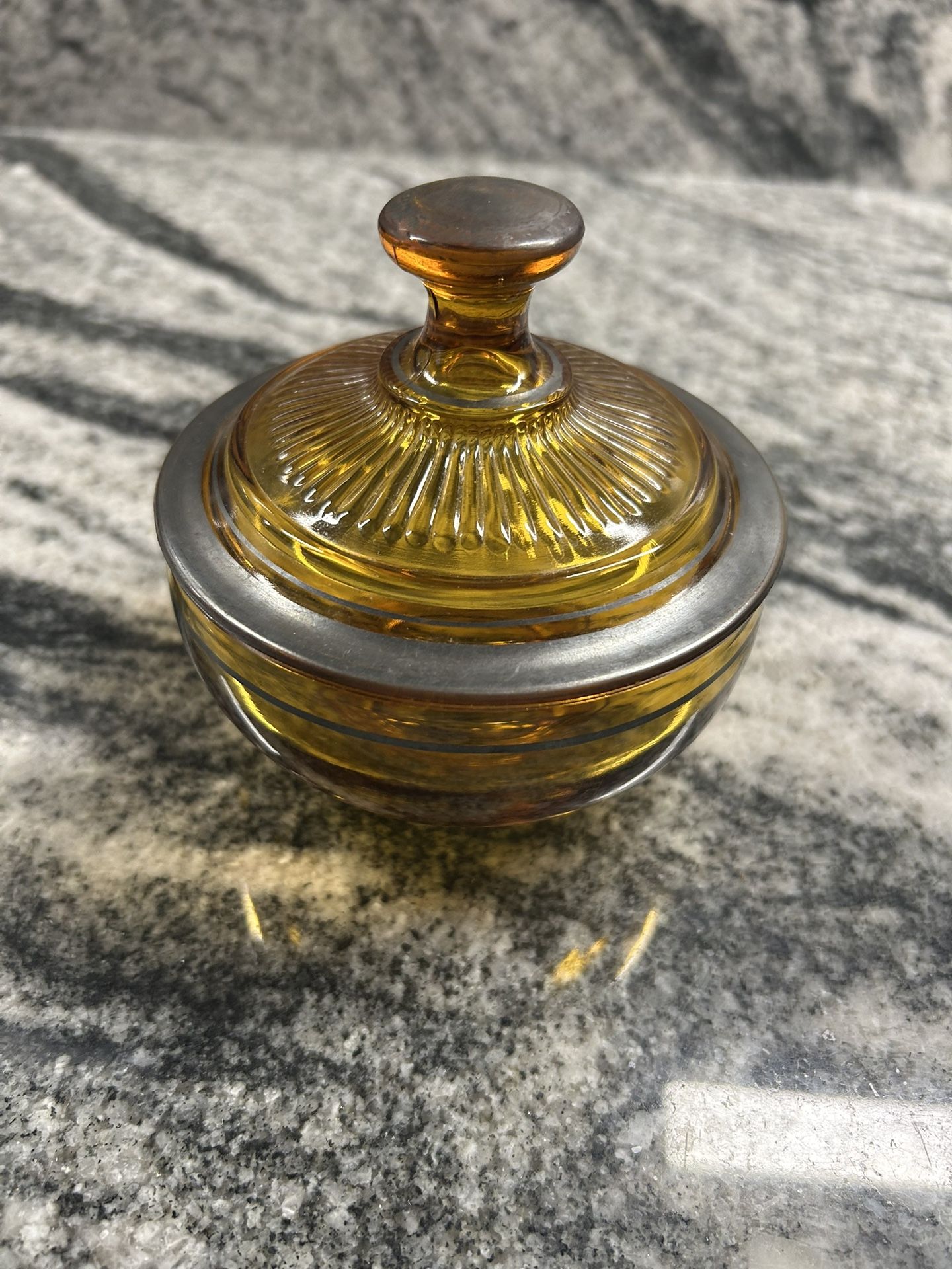 Vintage Amber Candy Dish.