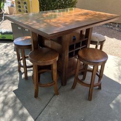Solid Wood Dining Table & Stools