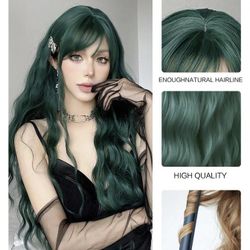 Long, Wavy Green Wig