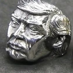 Men's Stainless Steel Trump Face Ring