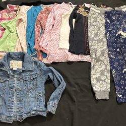 Girls 7/8 Mixed Clothing Lot 11 Pc Sweatpants Sleeveless Tops L/S Tops Sweater   To include: Gap sleeveless camp shirt  Justice leggings  SO sweatpant