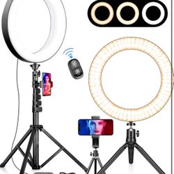 Selfie Ring Light with 3 Stands and 2 Phone Holders Well Equipped RGB Ring Light