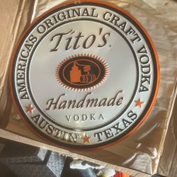 Tito’s Round Metal Bar Sign,man Cave