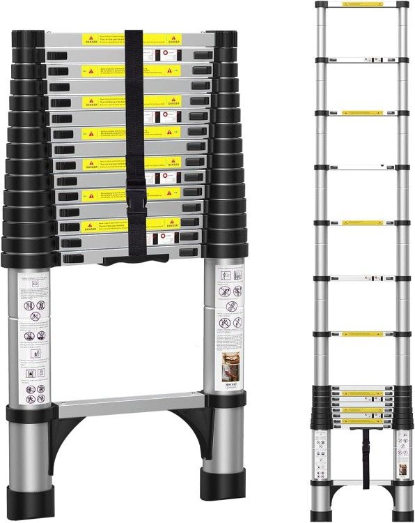 15.5FT Telescoping Ladder Aluminum Telescopic Ladders 