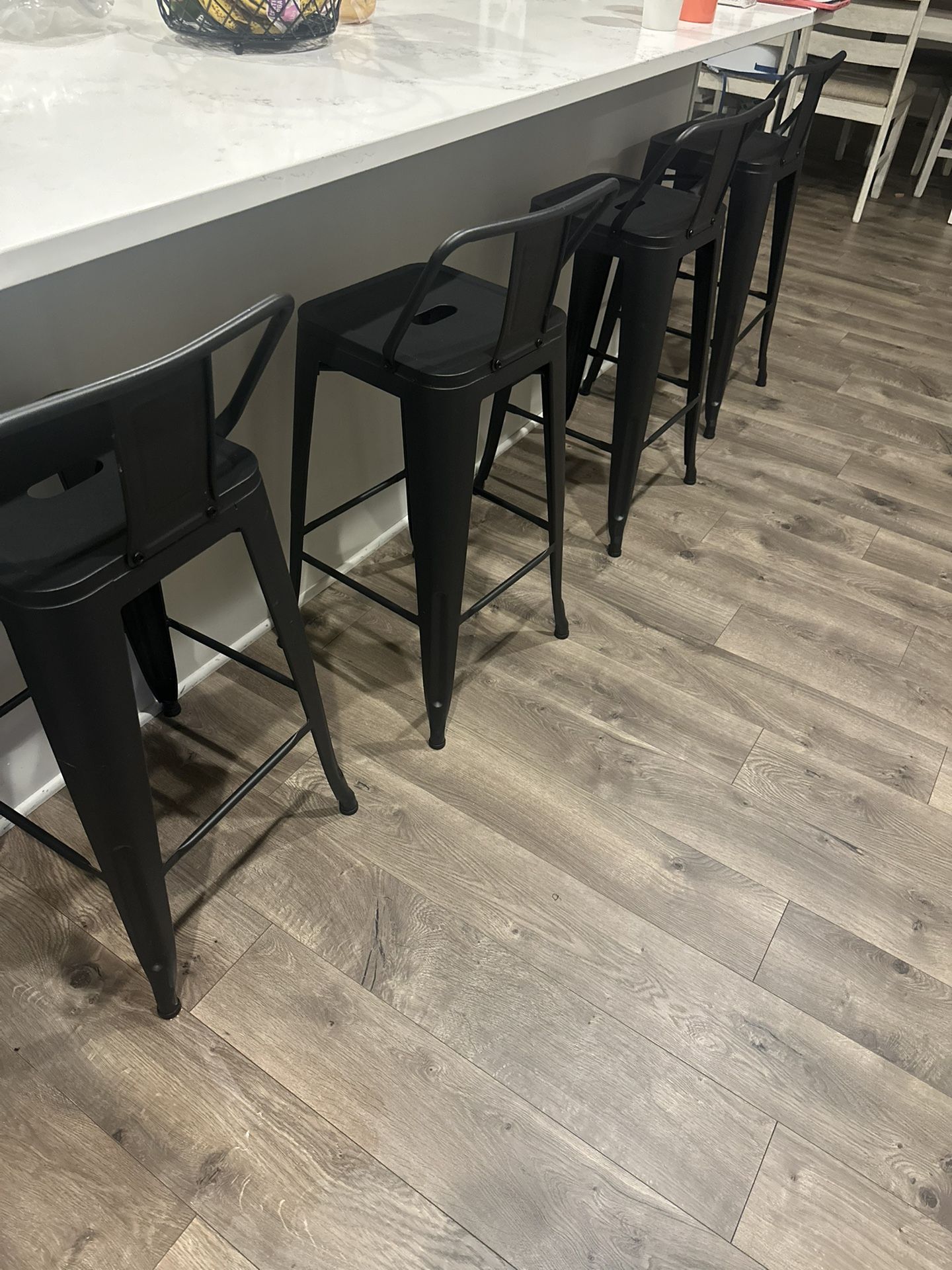 modern, industrial-style stools