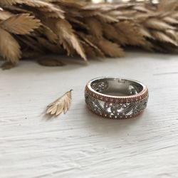 Iced Rose Gold Ring