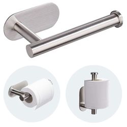 Toilet Paper Holder Wall Mount for Bathroom,Stainless Steel Command Strip Toilet Paper Roll Holder Stick On Wall,No Drilling
