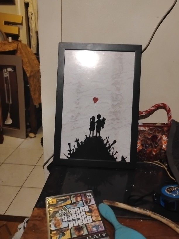 Banksy Kids on Battlefield-Print Framed