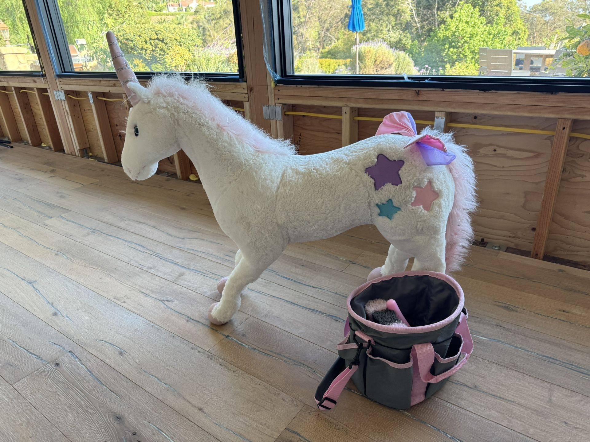Melissa and Doug large stuffed unicorn and Weaver accessories bag - $50