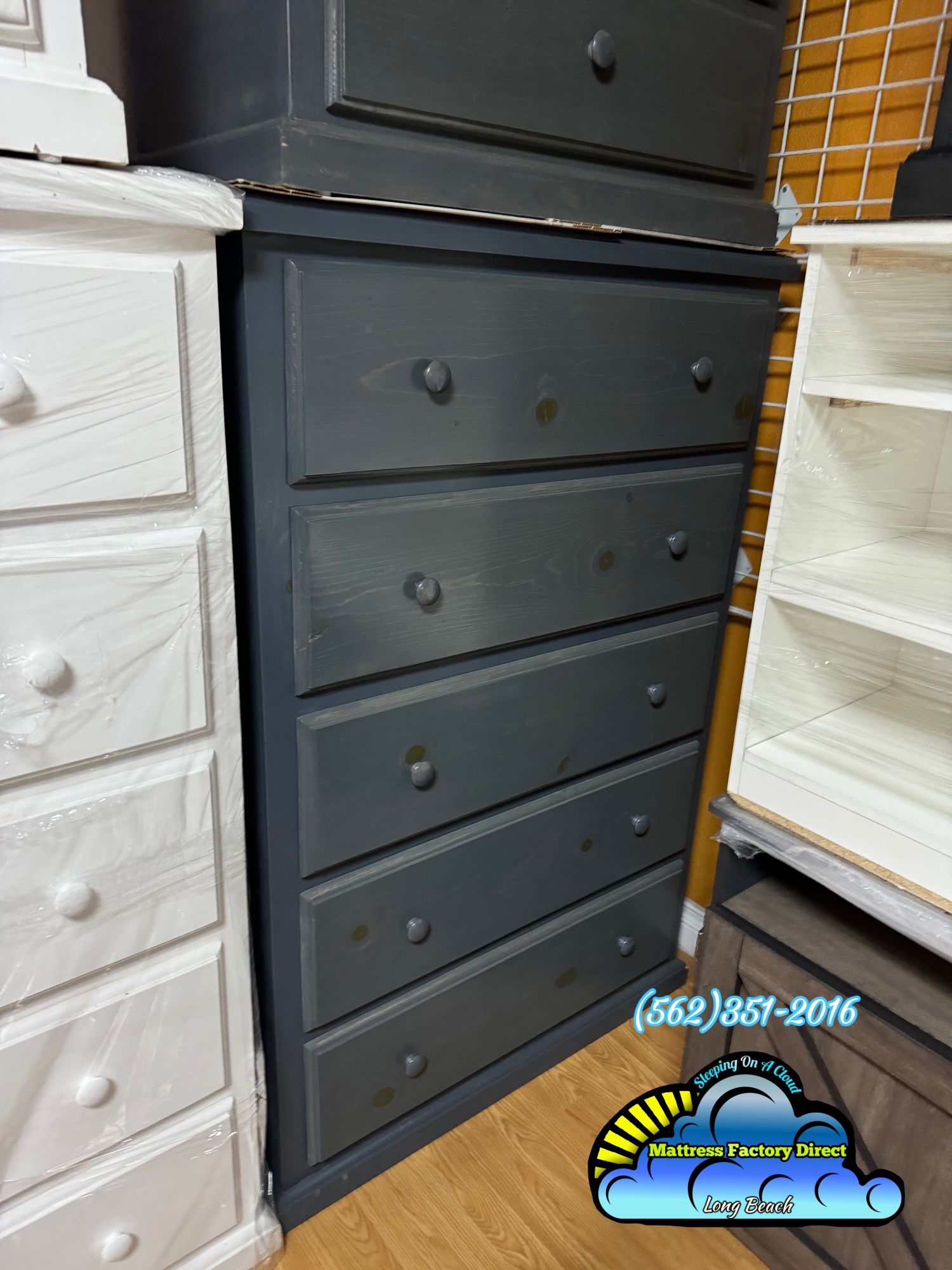 Grey 2 Knob Dresser Cajonera Chest Nuevo JUMBO