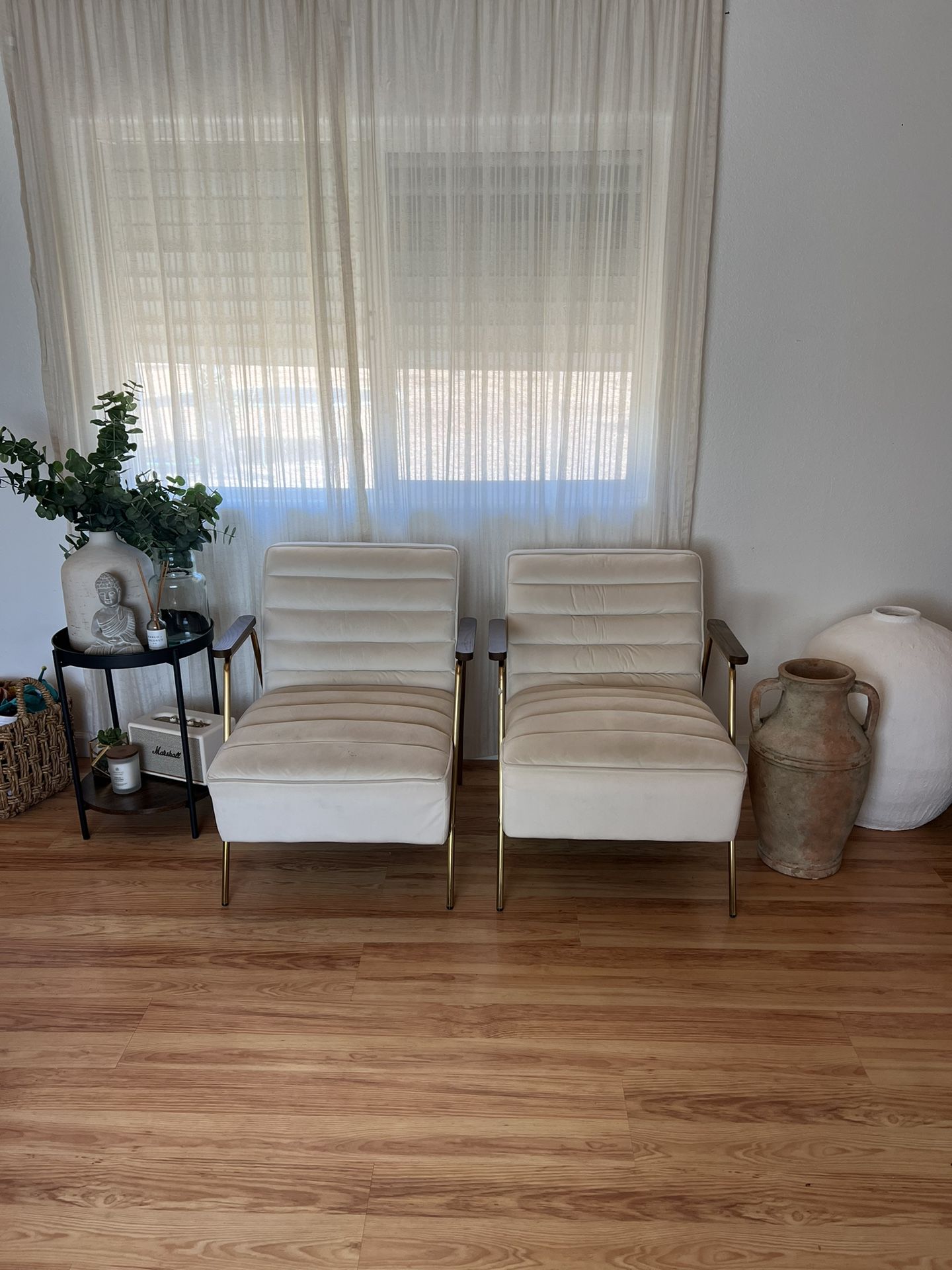 2 Beige Accent Chairs