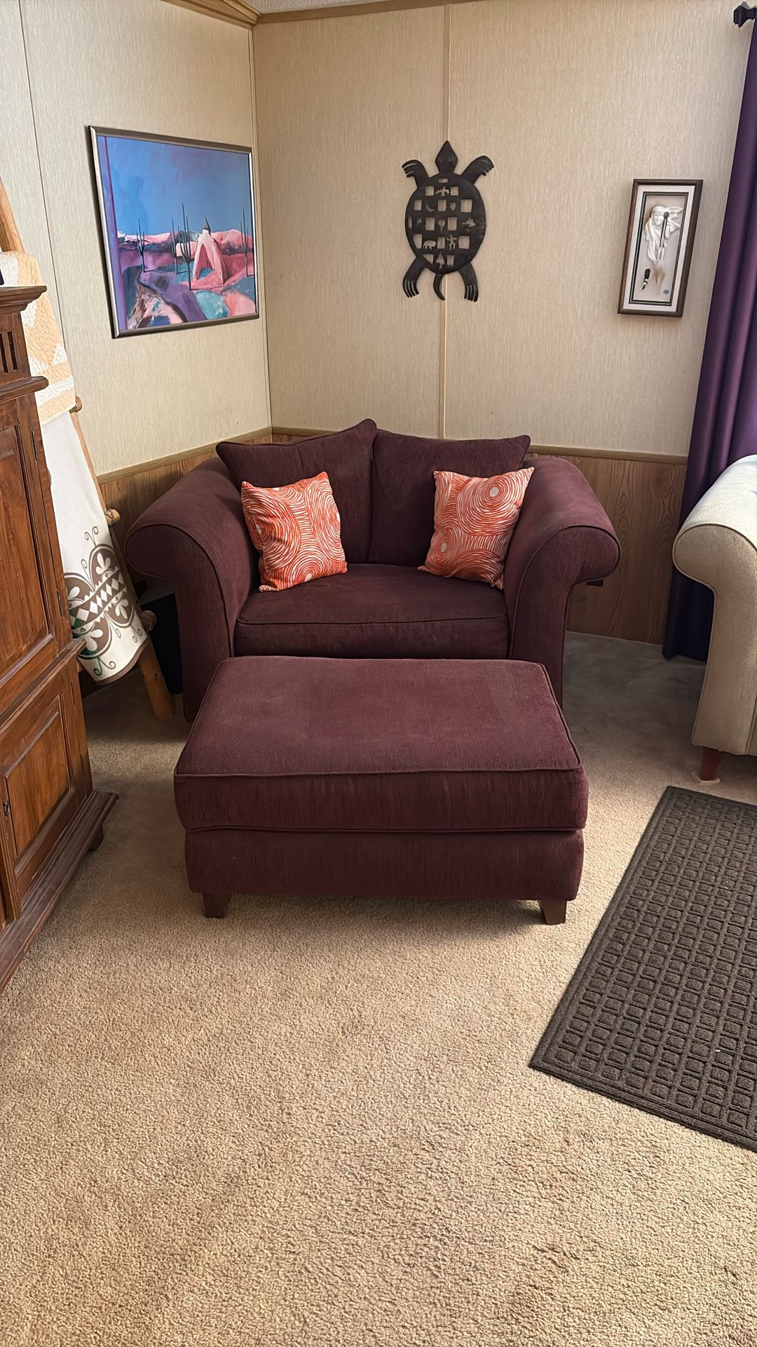 Sofa and Oversized Chair W Ottoman