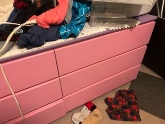 Free! Large Pink 6-Drawer Dresser 63”