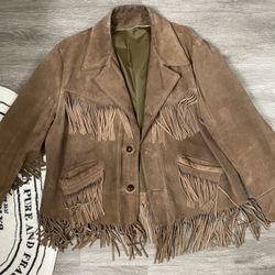 Beautiful Vintage Leather Fringe Jacket 1980s