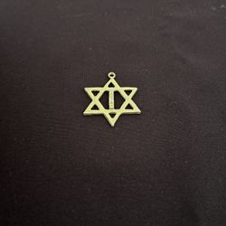 Pendant Star Of David with Mezuzah Gold Tone