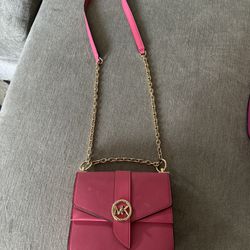 Real Michael Kors Crossbody Bag Pink With Gold Strap