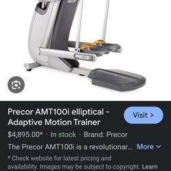 Precor AMT100i elliptical - Visit > Adaptive Motion Trainer