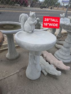 CONCRETE CEMENT BIRDBATH $140 EACH (28"TALL X 18"WIDE)