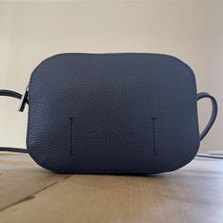 Calvin Klein PU Leather Blue Crossbody Bag