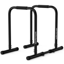 Open-Box New Sportsroyals DP3 Adjustable Dip Station 400LBS Heavy Duty Parallette Bars - Black.