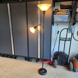 71" Black Combo Floor Lamp with Reading Lamp