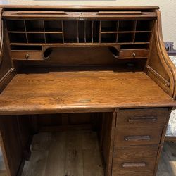 Rolling Cover Vintage Desk 