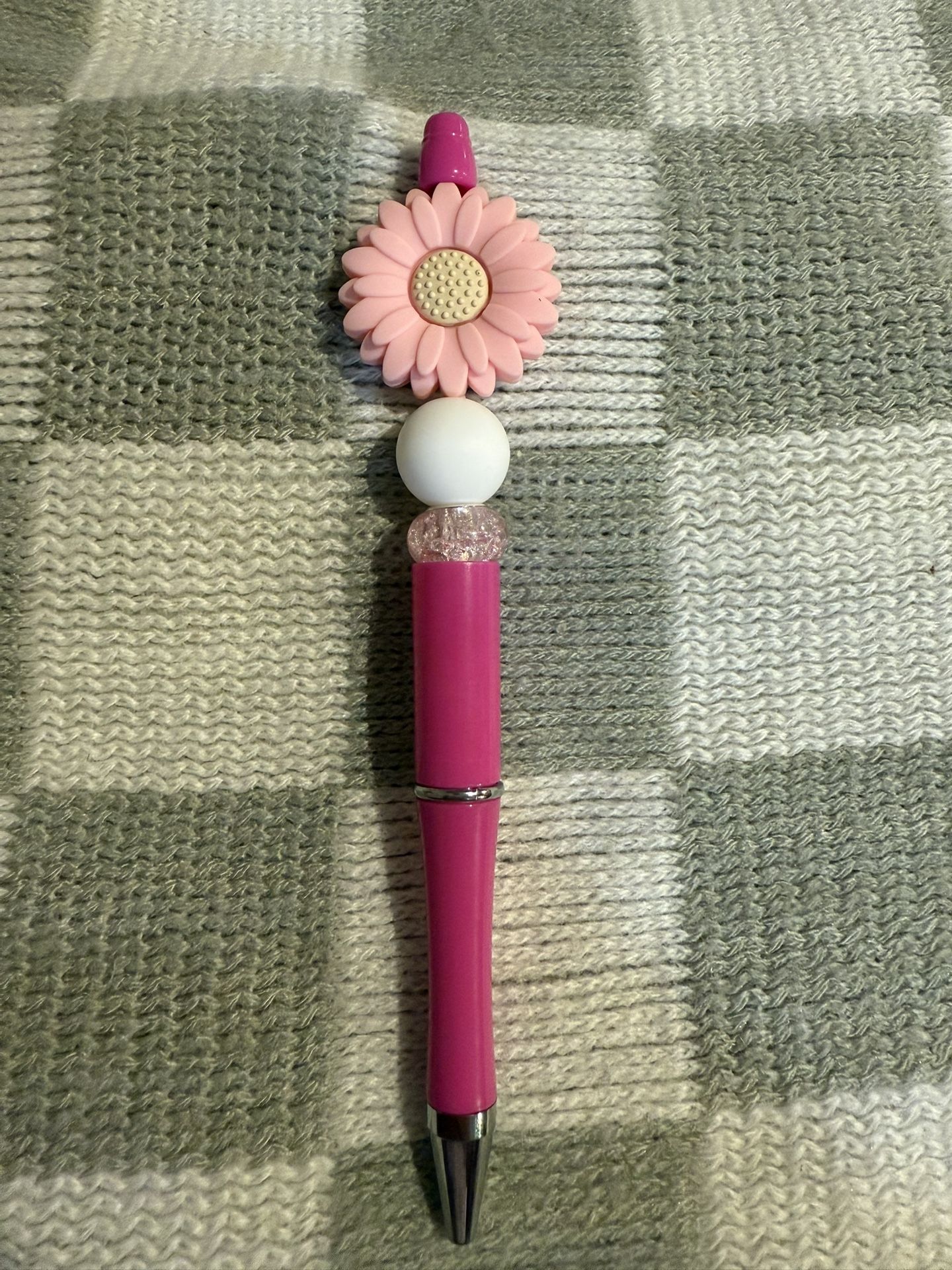 Pink Sunflower Bead Pen 