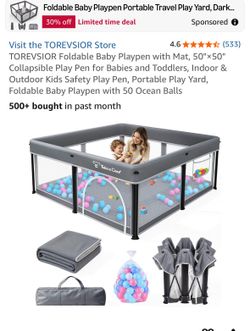Foldable Baby playpen with Mat