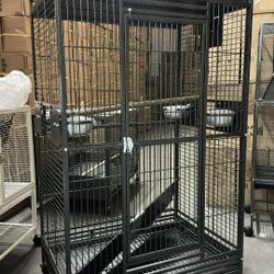 XXLarge Play Perch Stand Top 32” X 23” X 65”H Parrot Bird Cage On Wheels 