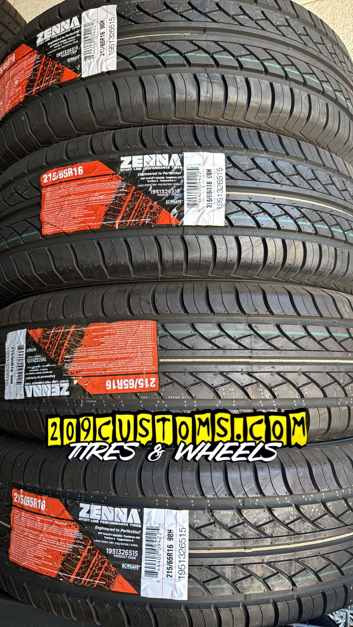 4 Tires Size 215-65-16 Installed And Balanced Out The Door