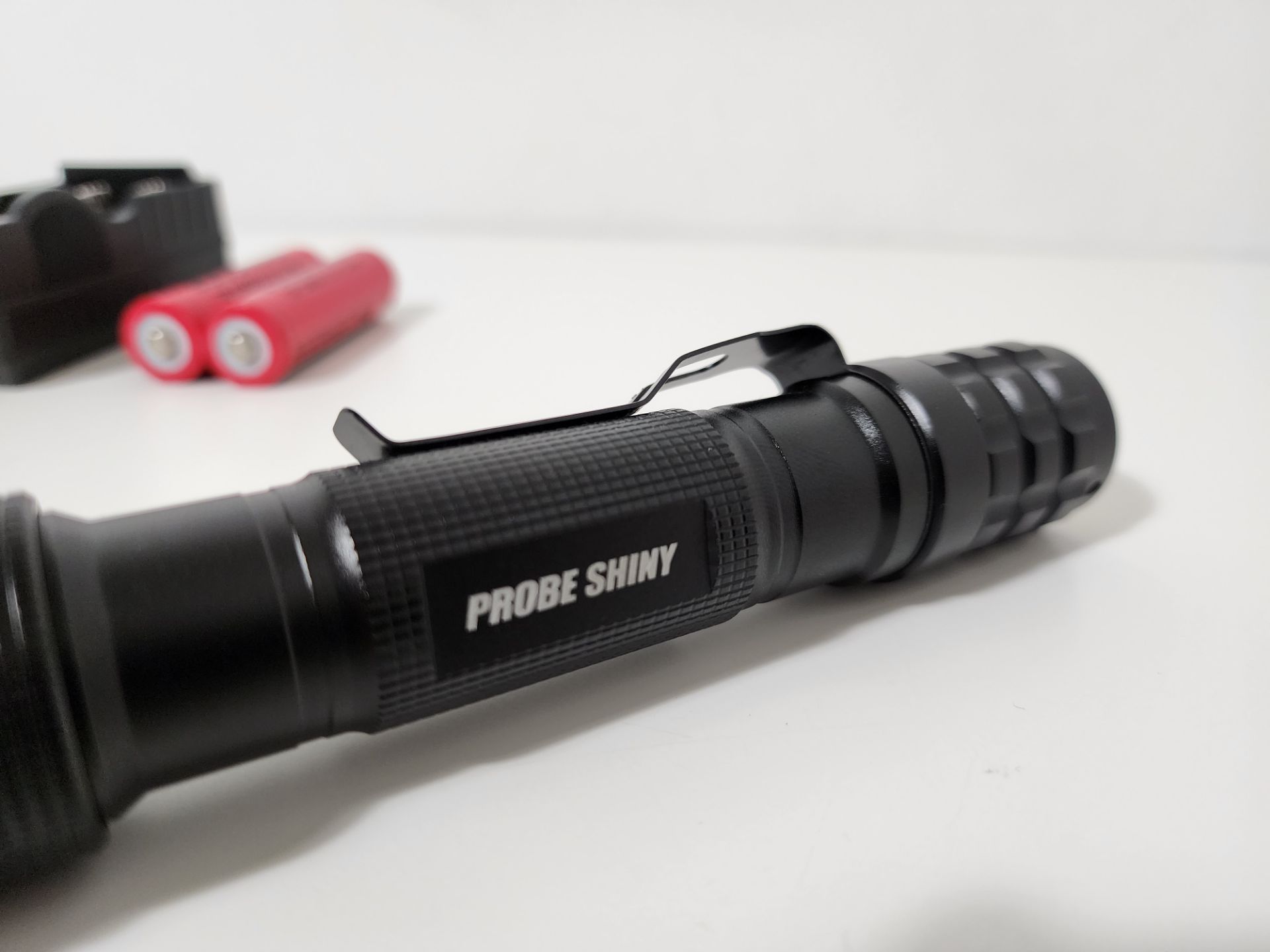Probe Shiny Tactical 5-modes Zooming Flashlight Set Zoomable Black