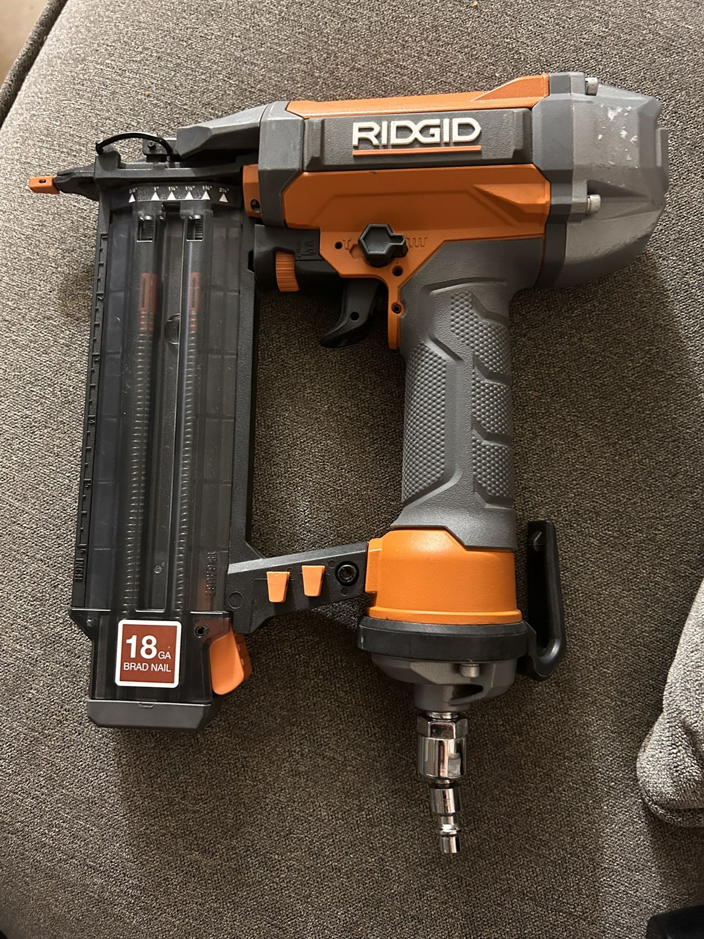 RIDGID Pneumatic 18-Gauge 2-1/8 in. Brad Nailer with CLEAN DRIVE Technology,