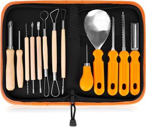 13 Piece Stainless Steel Double-side Sculpting Carving Kit for Pumpkin Halloween Decoration Jack-O-Lanterns