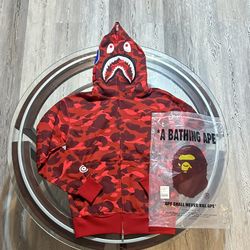 BRAND NEW - BAPE HOODIE - SMALL - RED - "BEST OFFER"