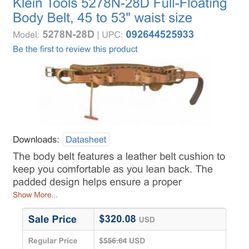 Klein Full Floating Body Belt