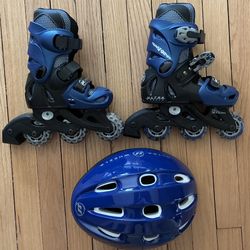Brand New Roller Blades And Helmet Sizes 10j-13j