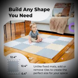 32-Pc 12x12 Foam Floor Mats + 61 Edge Pieces – 32 Sq Ft!