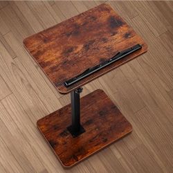 Swivel Table Side Table for Couch - TV Trays for Eating on Couch - Height Adjustable/360° Swivel/180° Flip