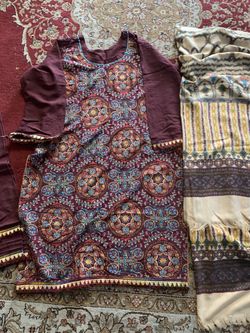 New 3 piece qalamqar winter embroidery shirt salwar kameez