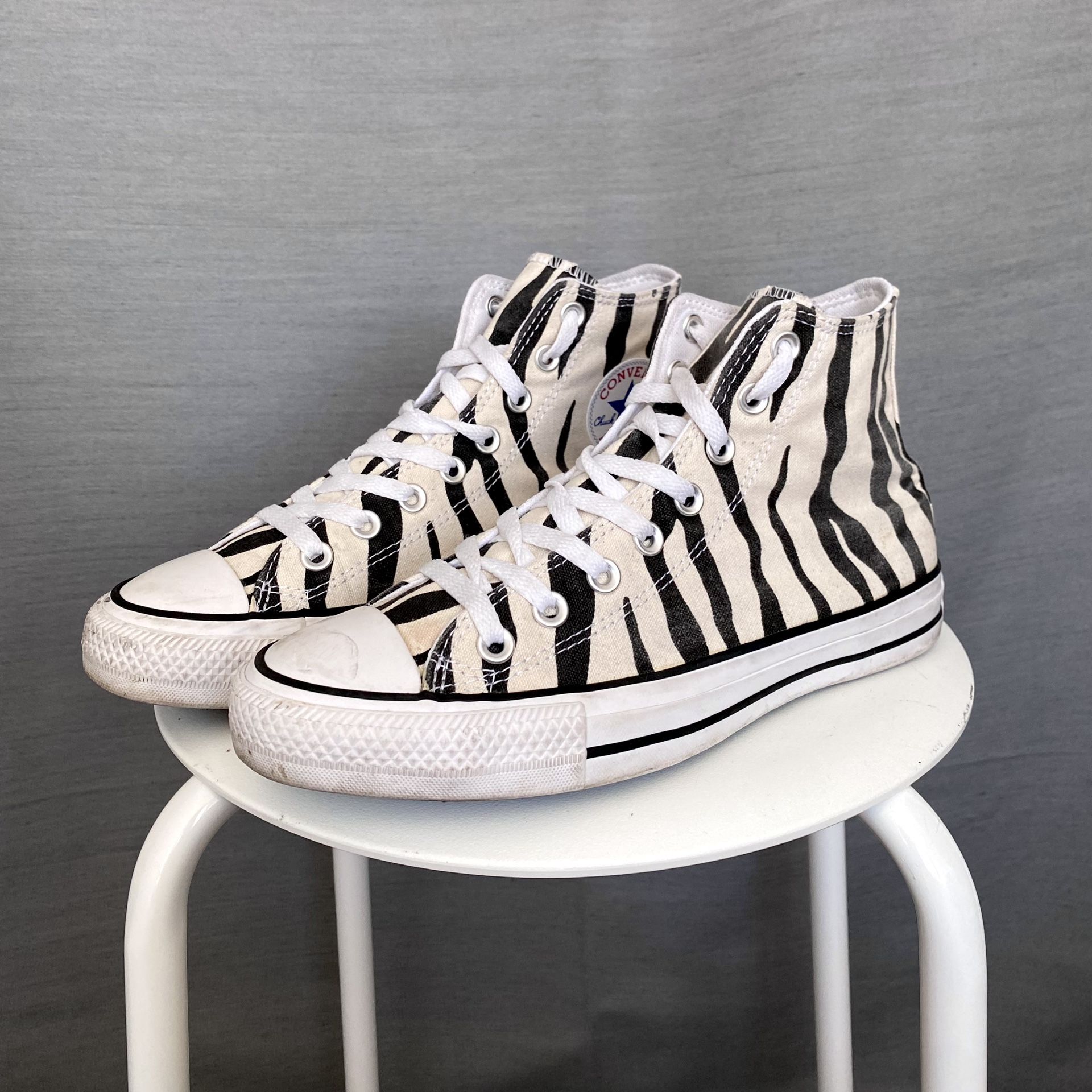 Well-Worn Converse Chuck Taylor All Star Hi II (Zebra)