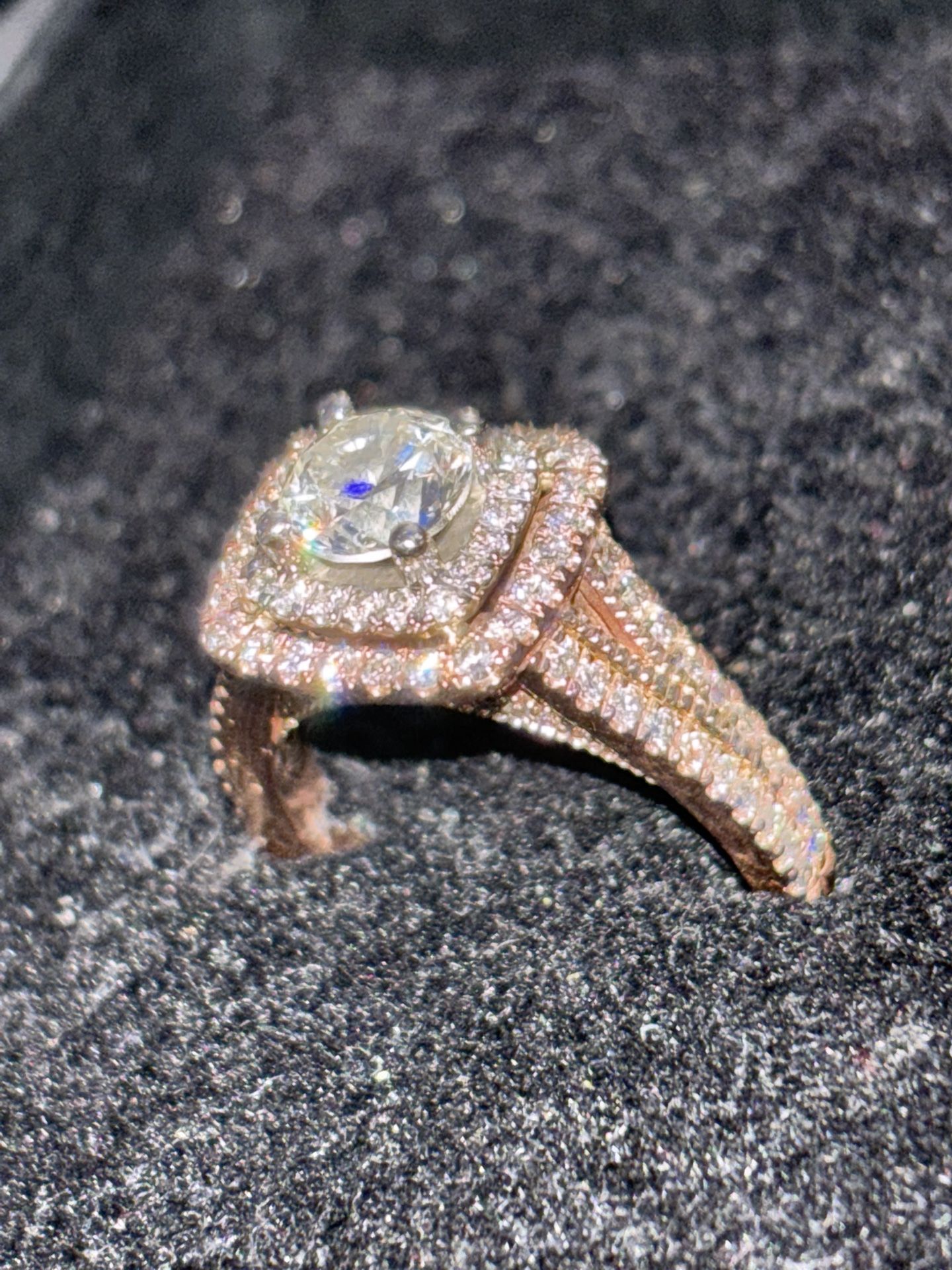 14k Rose Gold Double Halo Engagement Ring