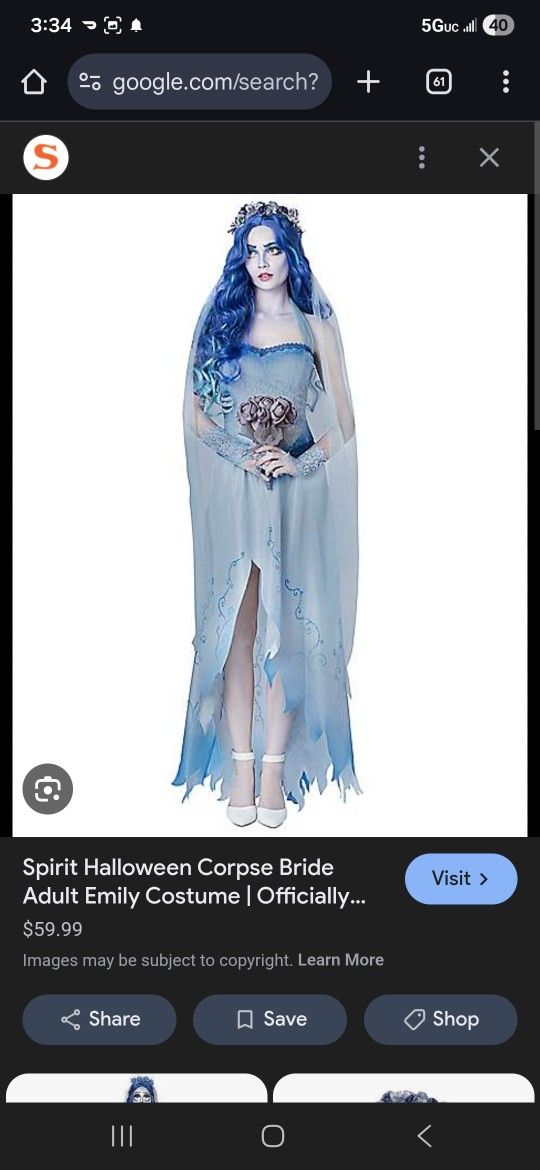 Corpse Bride Costume Full Set (Dress, Veil, Makeup Kit, Wig, Tights, And Bouquet)