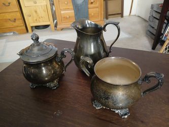 Silver Sugar And Creamer Containers