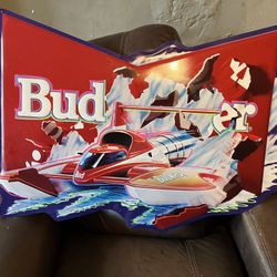 Tin Metal 1991 Budweiser Vintage Sign 